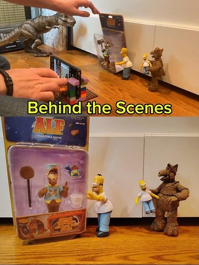 Behind the Scenes Homer & Alf Gift Exchange ‎⁨‪@JAKKSPacific‬ The Simpsons Stop Motion Unboxing