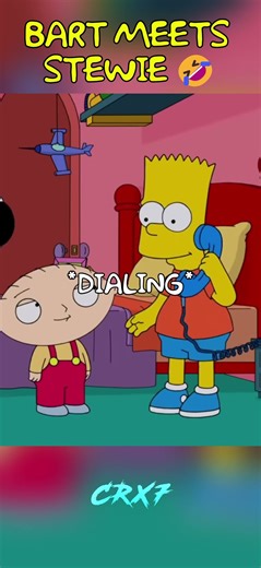 Bart meets Stewie from FAMILY GUY🤣| The simpsons #shorts #simpsons #familyguy #4k #viral #funny #lol
