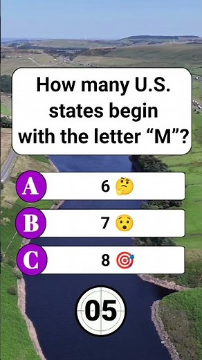 How many U.S. states begin with the letter M? #shorts #usa #quiz