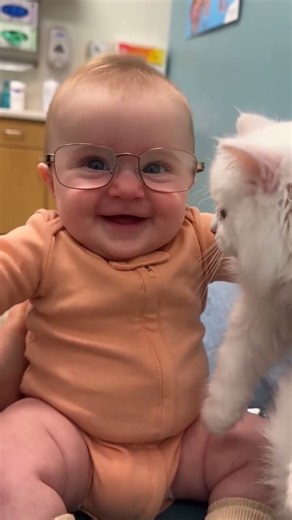 Those little eyes seeing the world a little clearer for the first time A truly beautiful 💙#ytshorts