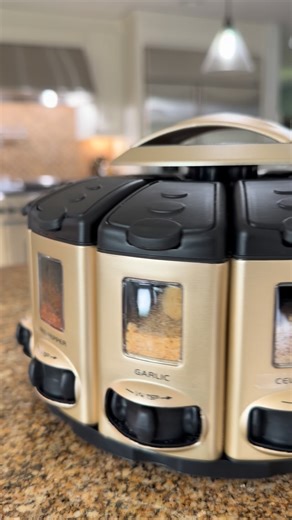 Jodie Kammerer • AMAZON HOME FINDS on Instagram: "Spice carousel, spins, stacks and is so convenient! Finally—12 spices in one compact carousel. Under-cabinet, space-saving, and no measuring spoons needed. COMMENT LINK or shop my link in bio 🫶 #amazonhome kitchen essentials"
