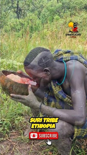 Why the Suri Tribe Drinks Cow Blood 🩸 #Shorts