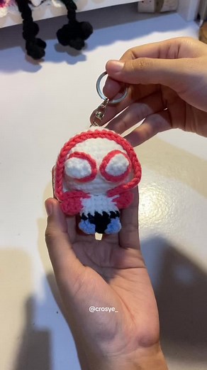 Spider Gwen Amigurumi Crochet Keychain Pattern