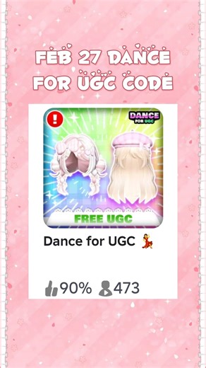 FEB 27 Dance for UGC💃 Code! 24k Fames!🏆 #robloxcodes #roblox #shorts #robloxfyp #fyp #robloxugc