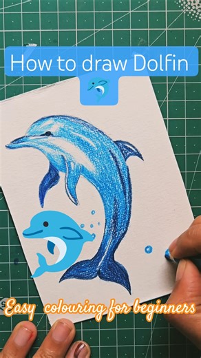 How to draw a Dolfin 🐬?Easy pencil colouring 🐬🎨❄️#shorts #pencilcoloring #viralshorts #easydrawing