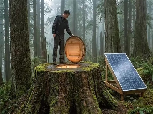 AI-Inspired Winter Survival Shelter Built