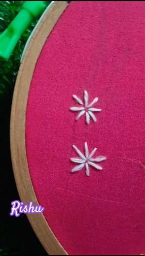 beautiful threads embroidery flower design tutorial 🪡😍 #threadart #needlework #diynstitch #flowers