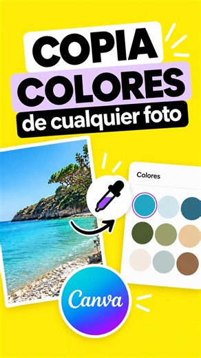 Copia colores exactos de cualquier foto en Canva #canva #canvatips