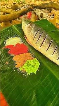 Whole Fish Grilled Over Fire | Jungle Style Outdoor Fish BBQ 🔥