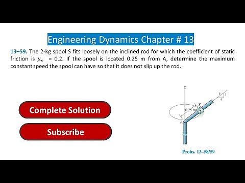 13–59. The 2-kg spool S fits loosely on the inclined rod for which the coefficient #solution