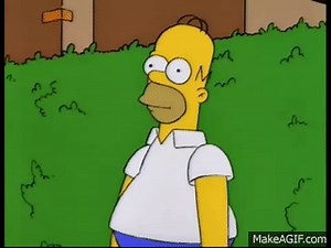 Homer disappears into bushes on Make a GIF
