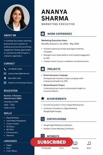 📄 Professional CV Design ✨ | ATS Friendly Resume 💼 | Best CV Format 2026 🚀