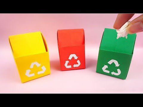 Mülleimer basteln - Mülltüten aus papier falten - Basteln mit papier | DIY Bastelideen