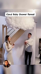 Cloud baby shower reveal #itsaboy #itsagirl #babyshower | Sandra's Party Ideas
