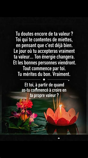 Tu mérites plus que ça #confianceensoi #motivation #developpementpersonnel