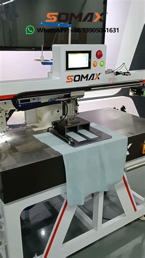 Auto polo shirt cutter welting machine with juki head #polo #machine #factory #juki #sewing