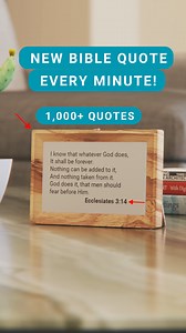 Bible Clock displays a new biblical quote every minute & features 1,000 verses to deepen your faith. Expand your understanding of gospel stories, characters & biblical events. PreOrder today for over 40% OFF! | Bible Clock