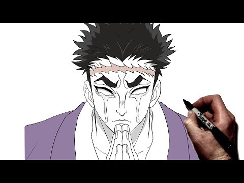 How To Draw Gyomei | Step By Step | Demon Slayer