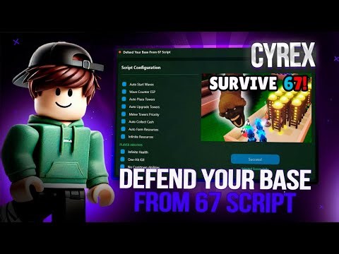 Defend Your Base From 67 Script | Infinite Money , Auto Open Crates | ios/android/pc