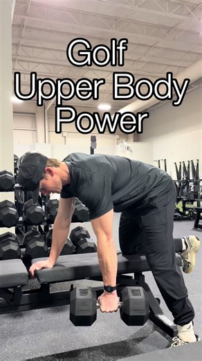 Golf Power Superset Single arm bent over rows 5 sets x 5 reps each arm Superset Overhead med ball slams 5 sets x 5 reps #golf #golfswing #golftiktok #athlete