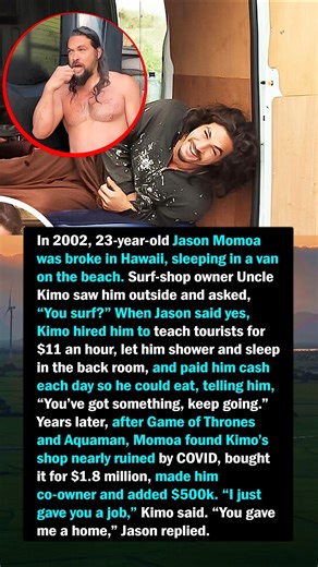 From $11 an Hour to $1.8M: Jason Momoa Repays the Surf Shop Owner Who Saved Him