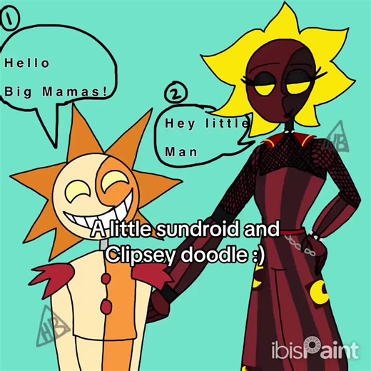 Cute Doodle of Sundroid and Clipsey from Yesterday's Episode