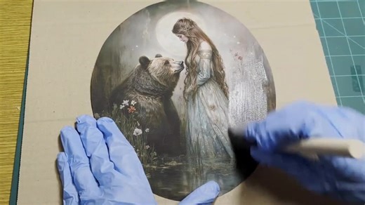 Thread of Life Canvas Decor- Hand-painted Wooden Frame, Mystical Fates Moirai Wall Art, Moody Gothic Greek Mythology Oval Decor - Etsy