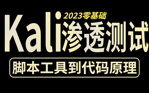 【2023零基础】kali渗透测试教程，全程干货无废话，从脚本工具到代码原理