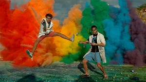 Gav and Dan create their very own #rainbow cloud with the help of powdered #paints, airbags and some sneaky explosives. | The Slow Mo Guys