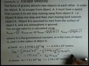 Escape Velocity from Earth, Moon, Mars, Ceres