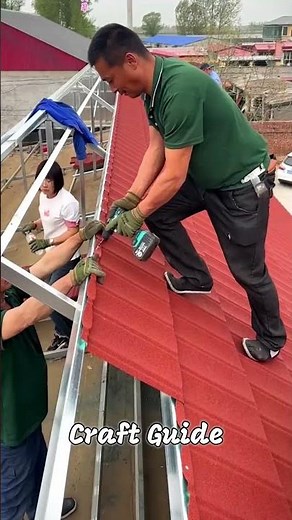 The process of installing a colored stone metal tile roof