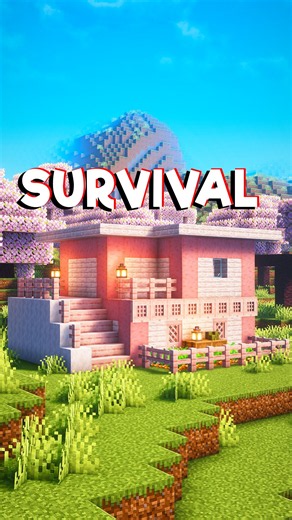 Minecraft Survival Cherry House Part.1....🤔 (Sh Boom) #minecraft #shorts