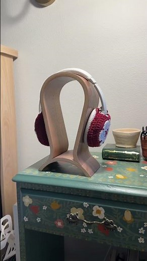 Making crochet flower headphone covers!