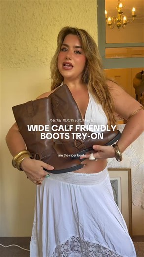 victoria carmena on Instagram: "unboxing & trying-on of the racer ‘wide calf friendly’ boots from @rocboots 👢 for reference my calves are 41cm 🤍 let me know your thoughts angels!!! #widecalfboots #midsizefashion #size14style #widecalf #fashion"