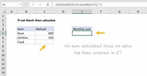 Only calculate if not blank