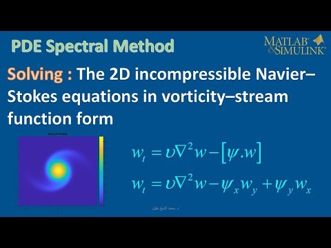 Solving the 2D Vorticity–Streamfunction Navier–Stokes Equation in MATLAB | Spectral Method