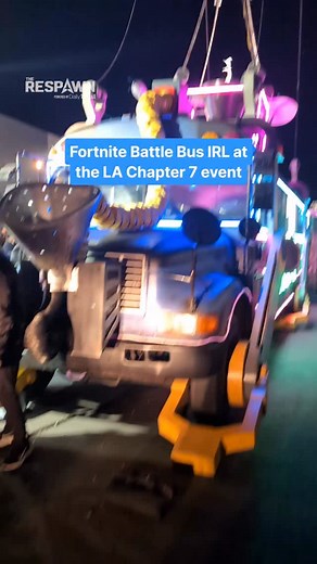 2.2K views · 220 reactions | Checking out the Fortnite Battle Bus at the exclusive Chapter 7 event in LA! #fortnite #gaming #battlebus #epicgames #irl | The Respawn | Facebook