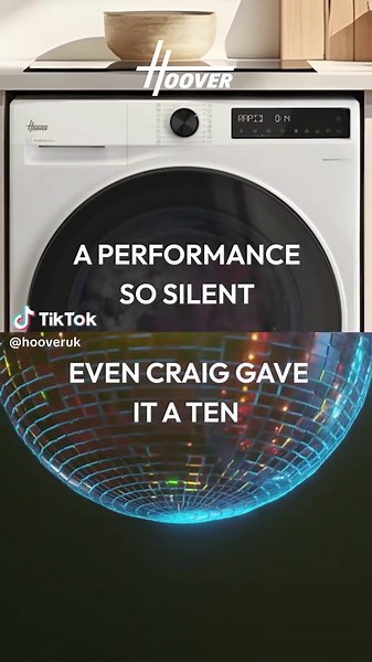 Spins like a pro, sounds like a whisper.🪩 Hoover Pro Wash AI Silent = all the glitterball vibes in peace Who is your Glitterball winner? #LaundryDay #AISilent #HooverHome #HomeAppliances #HooverAppliances #StrictlyFinale