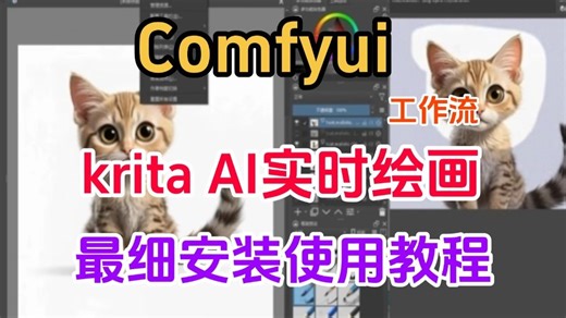 comfyui工作流，krita AI实时绘画安装使用教程，设计师&画师必备：Krita实时绘画-AI效果图神器（新手安装和使用详解）小白必会