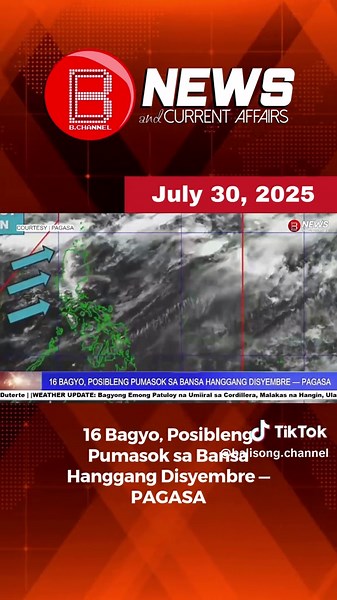 16 Bagyo na Posibleng Pumasok sa Bansa Hanggang Disyembre