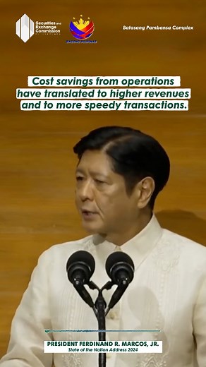 ICYMI: PBBM emphasizes significant improvements in ease of doing business due to digitalization of government processes. The SEC is also continuously digitalizing company registration, corporate compliance, and other processes to support the administration’s e-governance agenda. #SONA2024 #EasyAtSEC | Securities and Exchange Commission Philippines