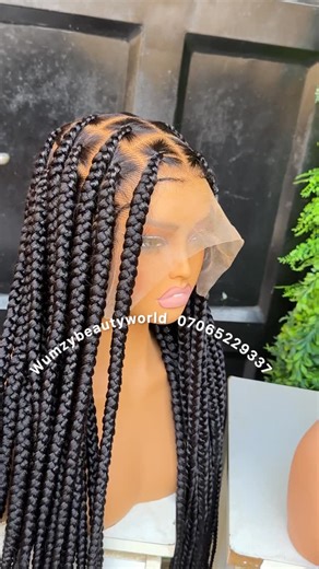 Bilikisu Yusuf - BRAIDED WIGS STORE on Instagram: "Client order Jumbo knotless braids Color: Black Length: 34 inches Made in transparent full lace How to order Dm @wumzybeautyworld Or WhatsApp +2347065229337 (link in bio) Wholesale deals available We ship worldwide to your door step #braidswigs #braidedwigs #braidwig #braidswig #braidwigs #braids #humanhairwigs #braidgang #alabamabraider #lace #wigs #fulllace #usfhair #knotlessboxbraids #fulllacewigs #popsmokebraids #braidedhairstyles #hdlace #s