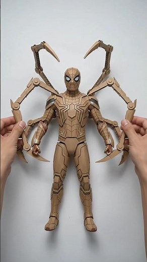 Making Iron Spider Suit Out of Cardboard! 🕷️🤖 #Shorts