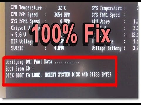 Disk Boot Failure Insert System Disk And Press Enter 100% fix Hindi