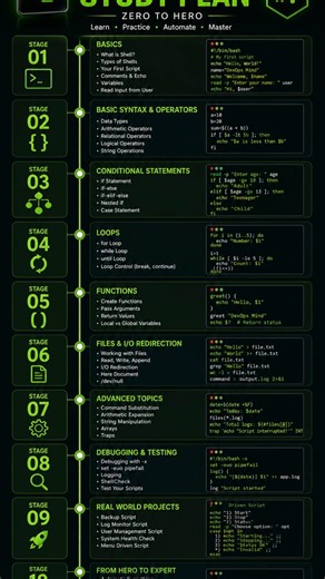 Shell Scripting Roadmap 🔥 Learn Bash from Zero to Hero