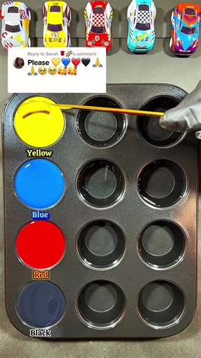 Challenge to mix 4 colors 💛💙❤️🖤 into hundreds of colors in the world, mix and discover interesting things#colormix #asrm #colormixing #coloring #Asmrart #painting #mixingcolors #colorful