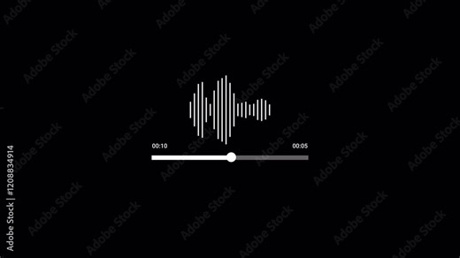 Line audio wave visualization voice record, sound wave animation , line digital minimalist voice on transparent background Audio Equalizer Background Animation. Overlay Video.