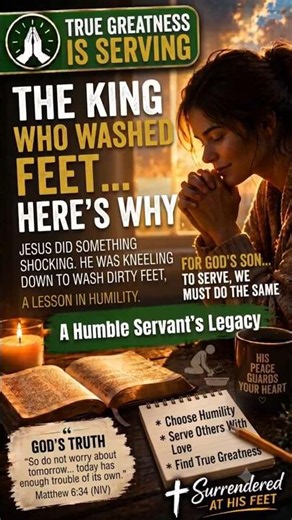 A King on His Knees—The Lesson Every Follower Needs ✝️ #Jesus #Transformation