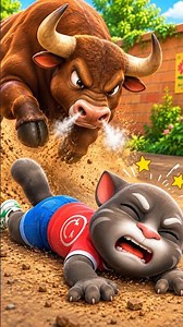 Talking Tom 🐂 Bull Charge Fun! #Shorts #TalkingTom #GogoPlay
