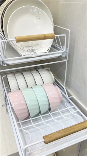 Versatile Dish Drainer Rack for Cabinet and Countertop #dishrack #kitchenorganization #storageideas
